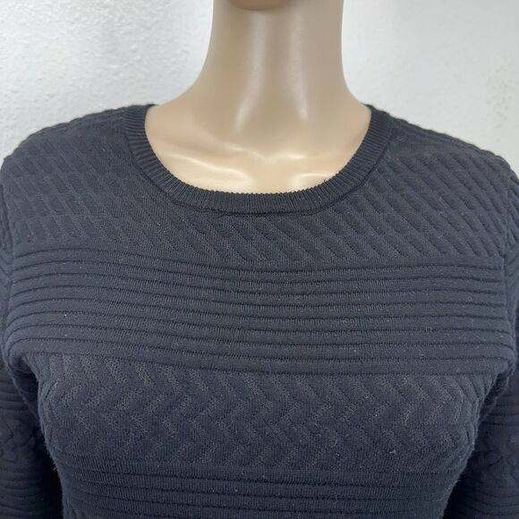 RD Style Women's Black Rib Knit Sweater Dress Capsule Staple Office Holiday - Picture 5 of 9